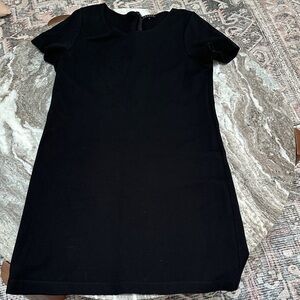 Theory Viscose Black Classic Short-Sleeve Shift Dress Sz 12